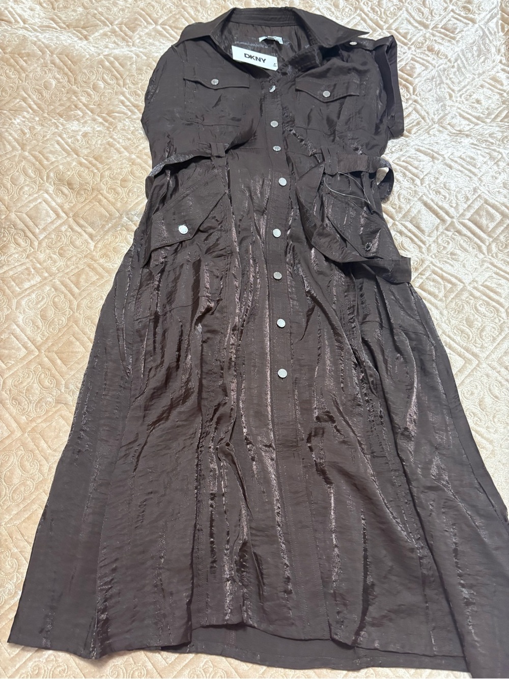 Dkny Button-Front Midi Shirt Dress - Picture 2 of 6